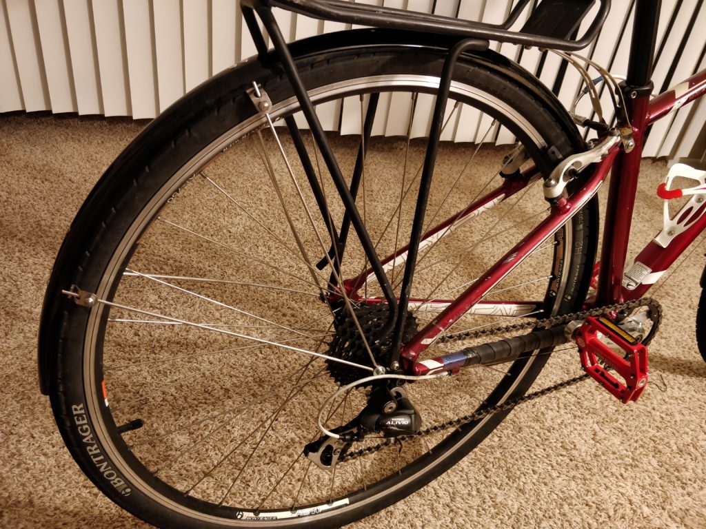 rear bike fender under rear rack