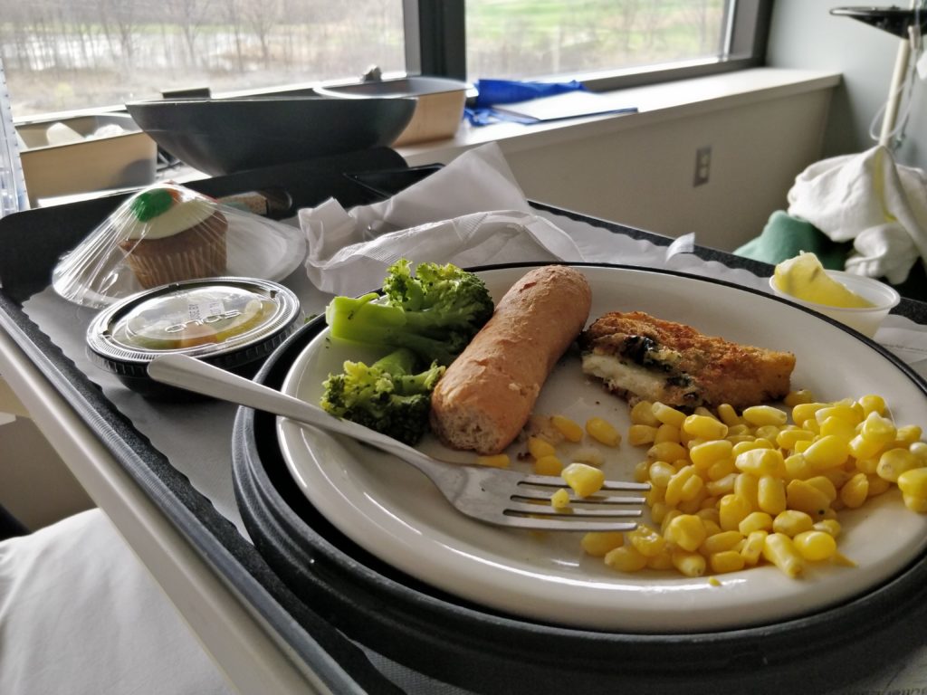 hospital food breaded fish